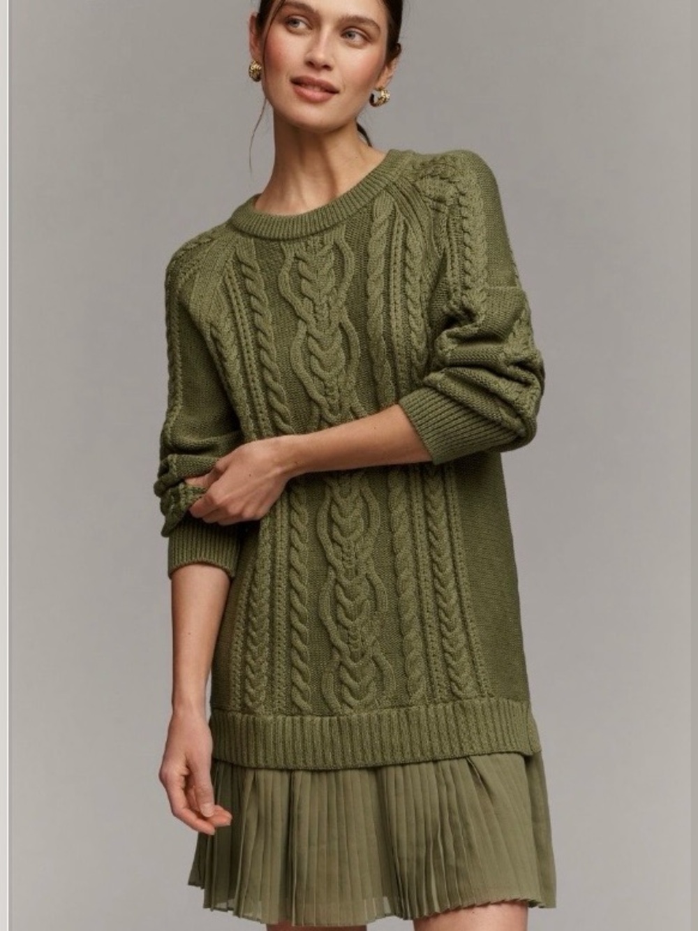 Anthropologie The Delphine Sweater Twofer Mini Dress Large NWT
